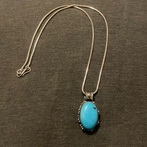 Vintage turquoise and sterling silver necklace